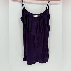 DKNYc Royal Purple Ruffle Tank Top Size XS